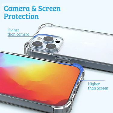iPhone 15 Hybrid Acrylic + TPU Clear Shockproof Case Cover - Total Drop-Proof Protection Made From Non-Toxic Polymers